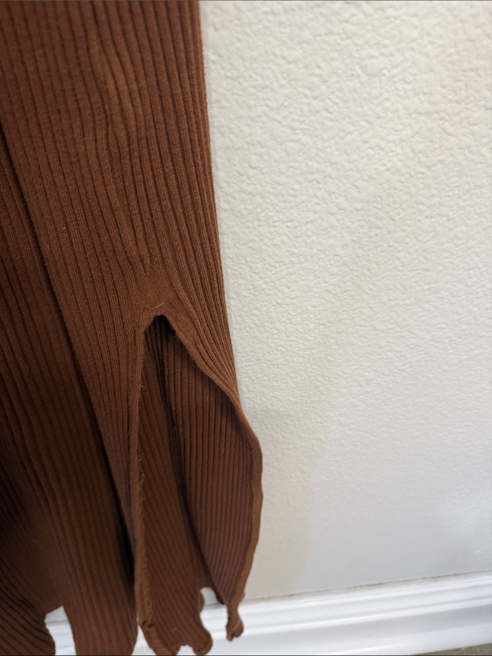 GAP Maternity Ribbed Sleeveless Maxi Dress Chocolate Brown Size L - Picture 4 of 5